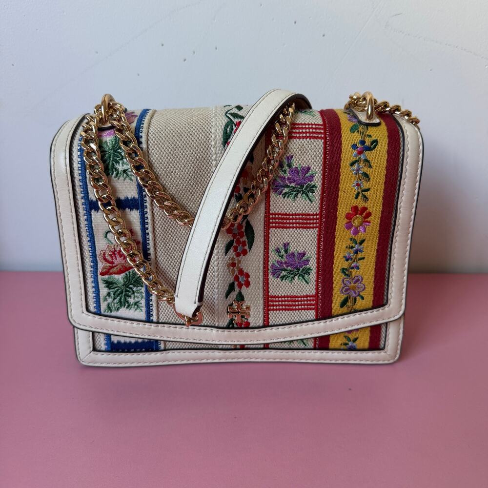 Tory Burch Emerson Patchwork Flap Shoulder Bag - Picture 1 of 15